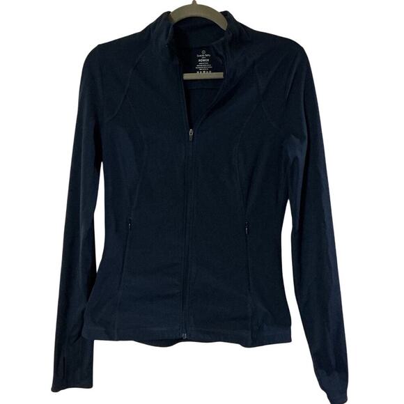 Sweaty Betty Power Workout Full Zip Jacket Navy Blue Small - Picture 2 of 9